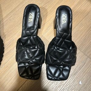Zara padded quilted heels